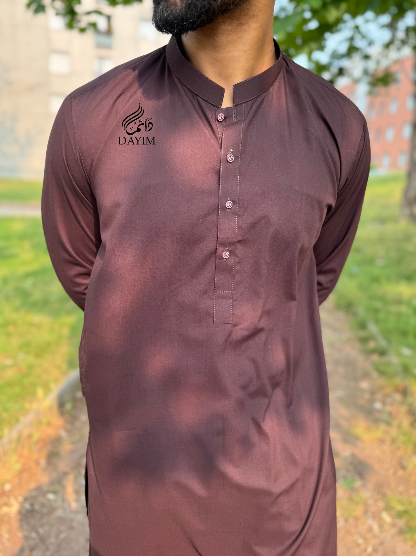 SAHIL - Kurta Trouser Bordeau / Maronné