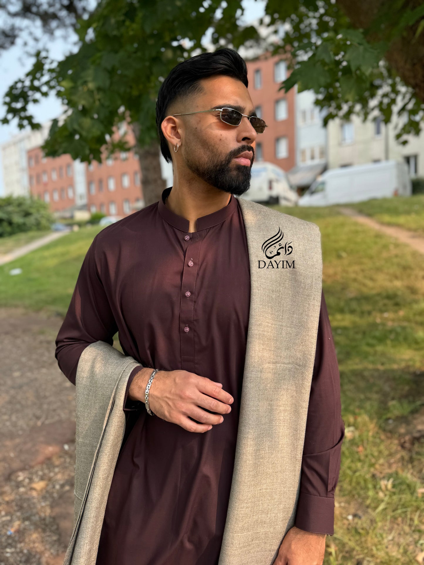 SAHIL - Kurta Trouser Bordeau / Maronné