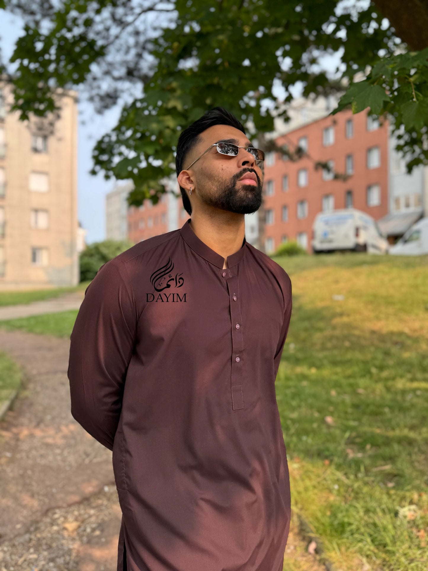 SAHIL - Kurta Trouser Bordeau / Maronné