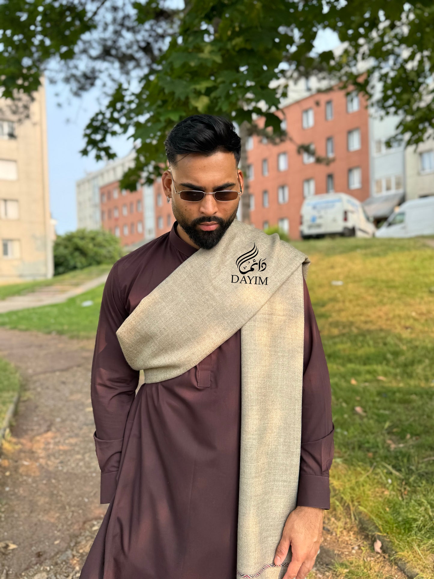 SAHIL - Kurta Trouser Bordeau / Maronné