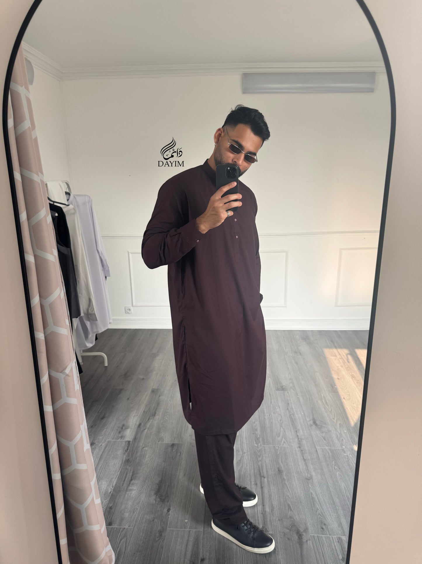 SAHIL - Kurta Trouser Bordeau / Maronné