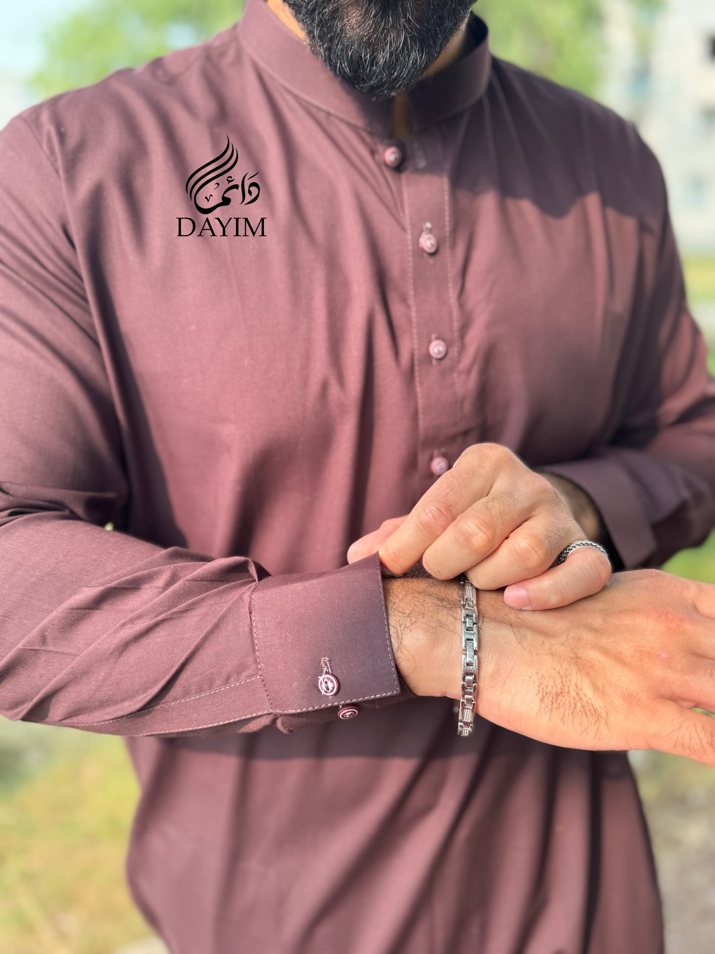 SAHIL - Kurta Trouser Bordeau / Maronné