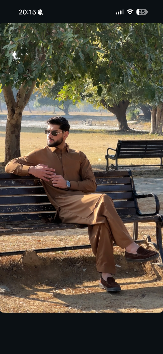 QILA-E-SULTAN - SHALWAR KAMEEZ - Camel foncé