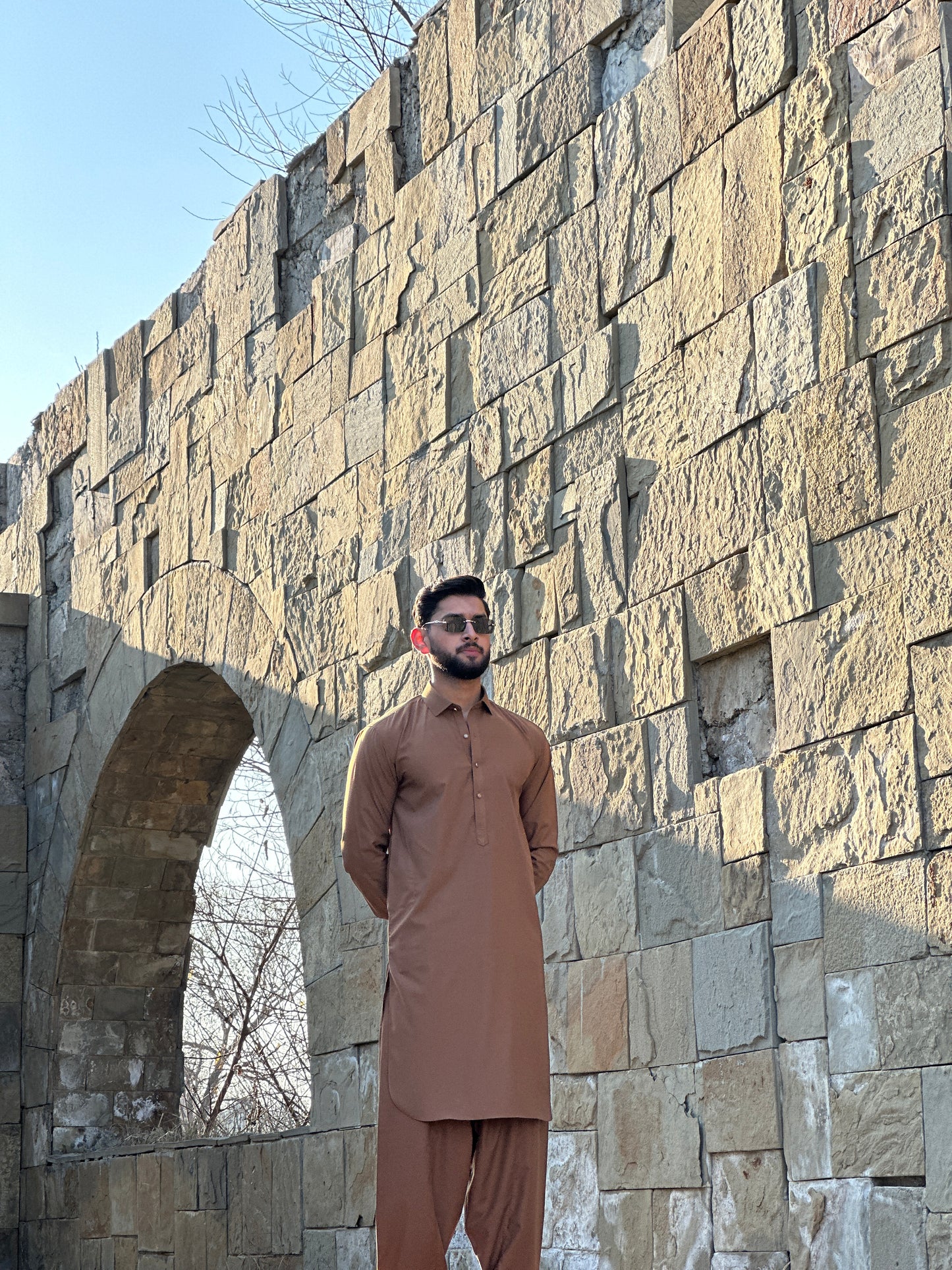 QILA-E-SULTAN - SHALWAR KAMEEZ - Camel foncé