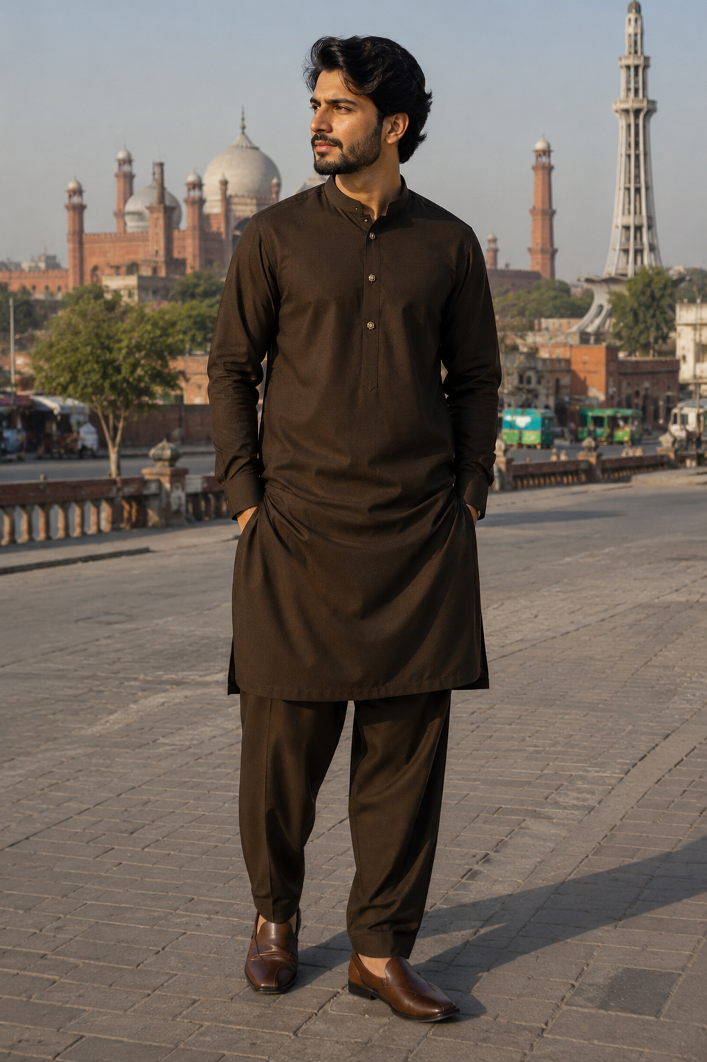SAIF - Kurta Trouser marron