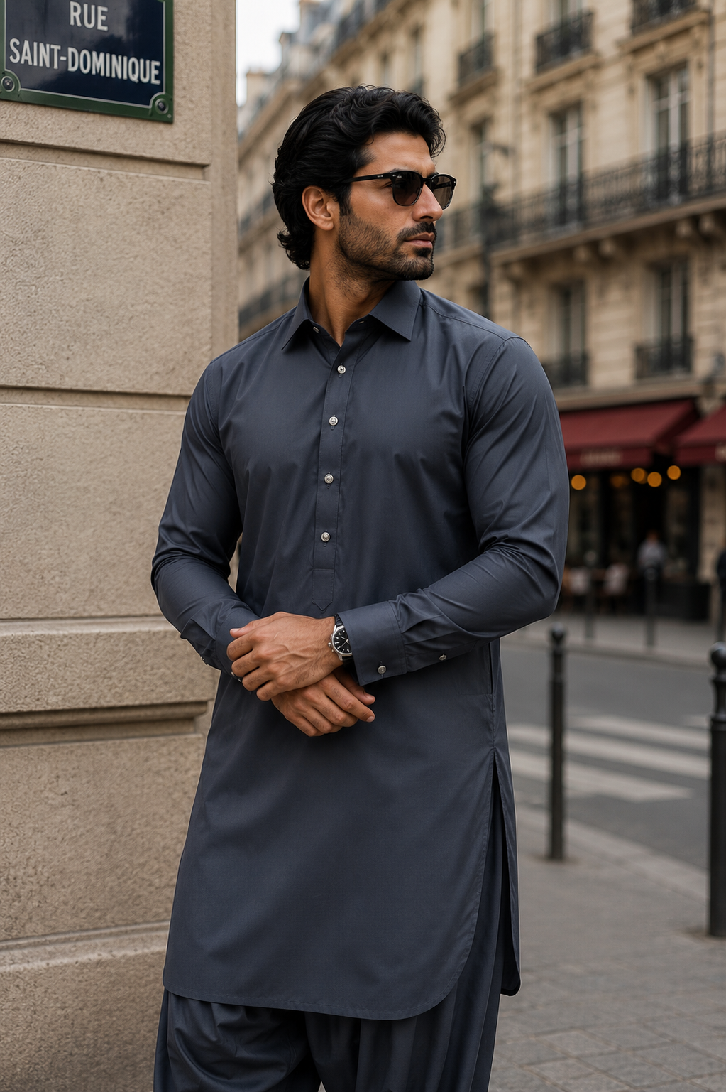 SUIT UMAR Gris bleu marine