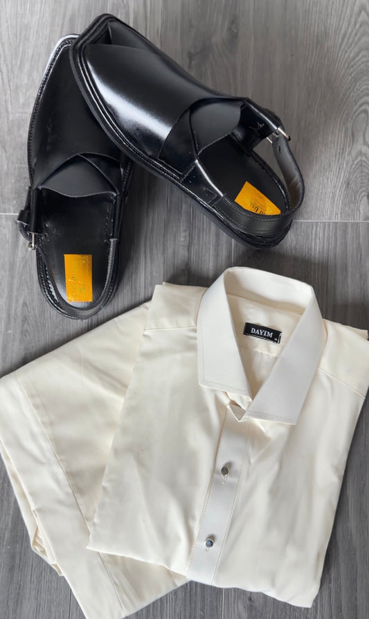 Boski - cream - Shalwar kameez