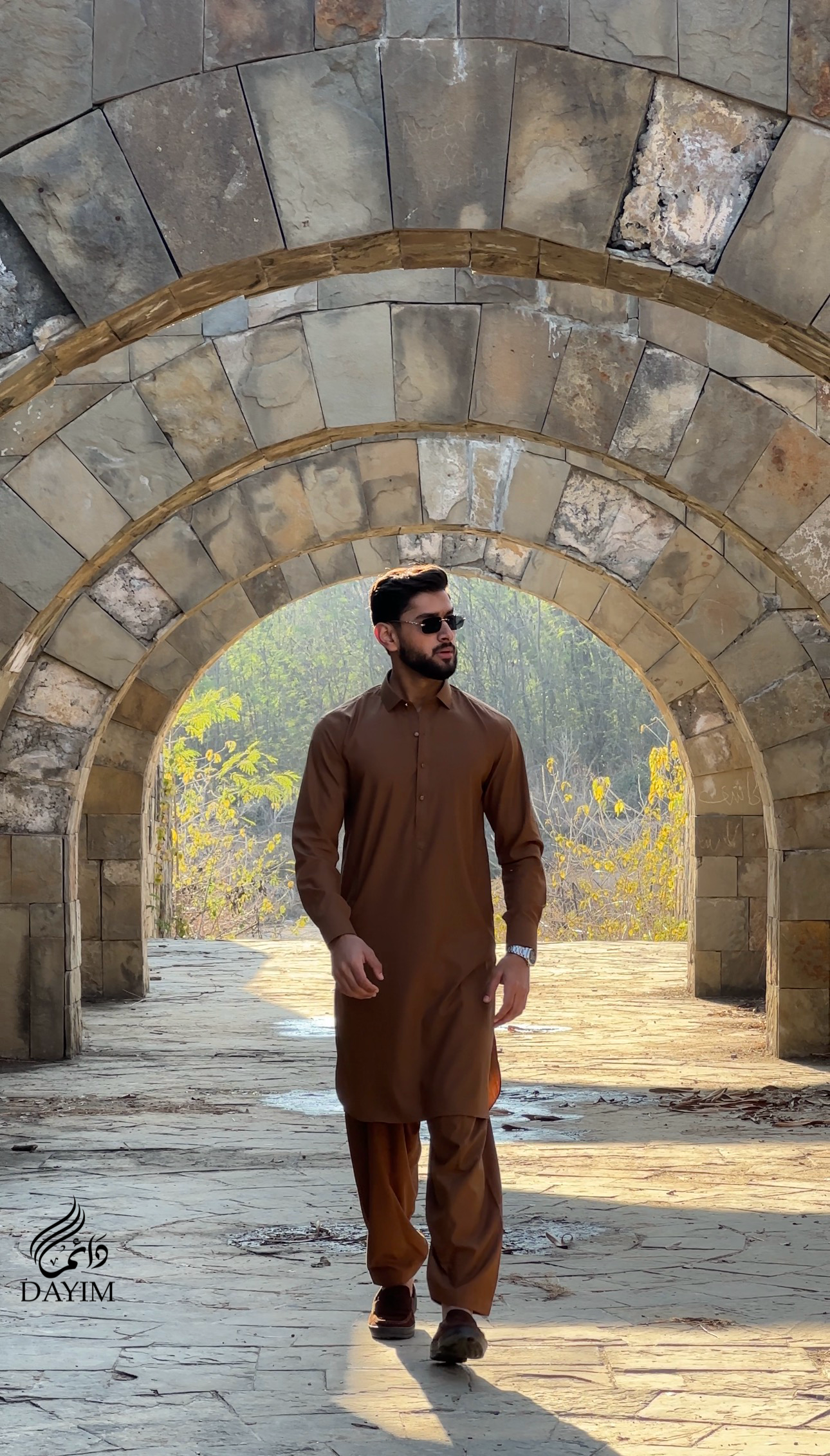 QILA-E-SULTAN - SHALWAR KAMEEZ - Camel foncé