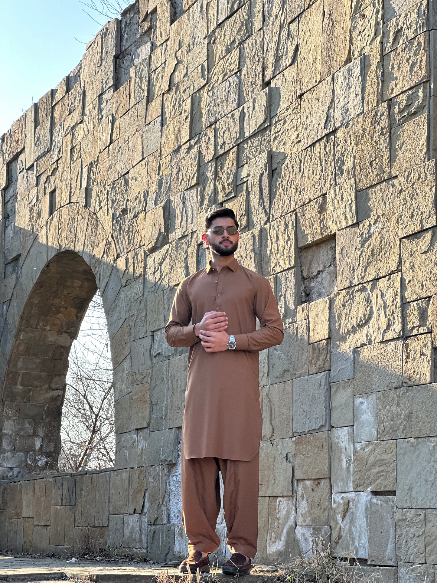 QILA-E-SULTAN - SHALWAR KAMEEZ - Camel foncé