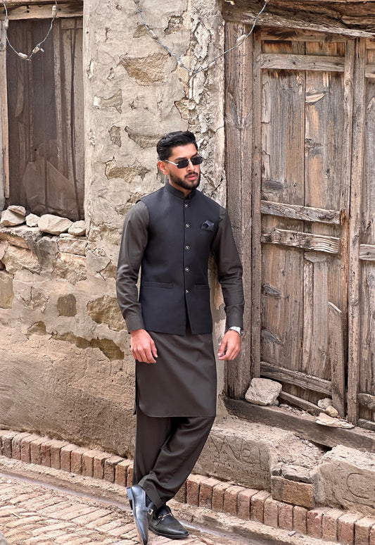 QILA-E-SULTAN - SHALWAR KAMEEZ - Kaki
