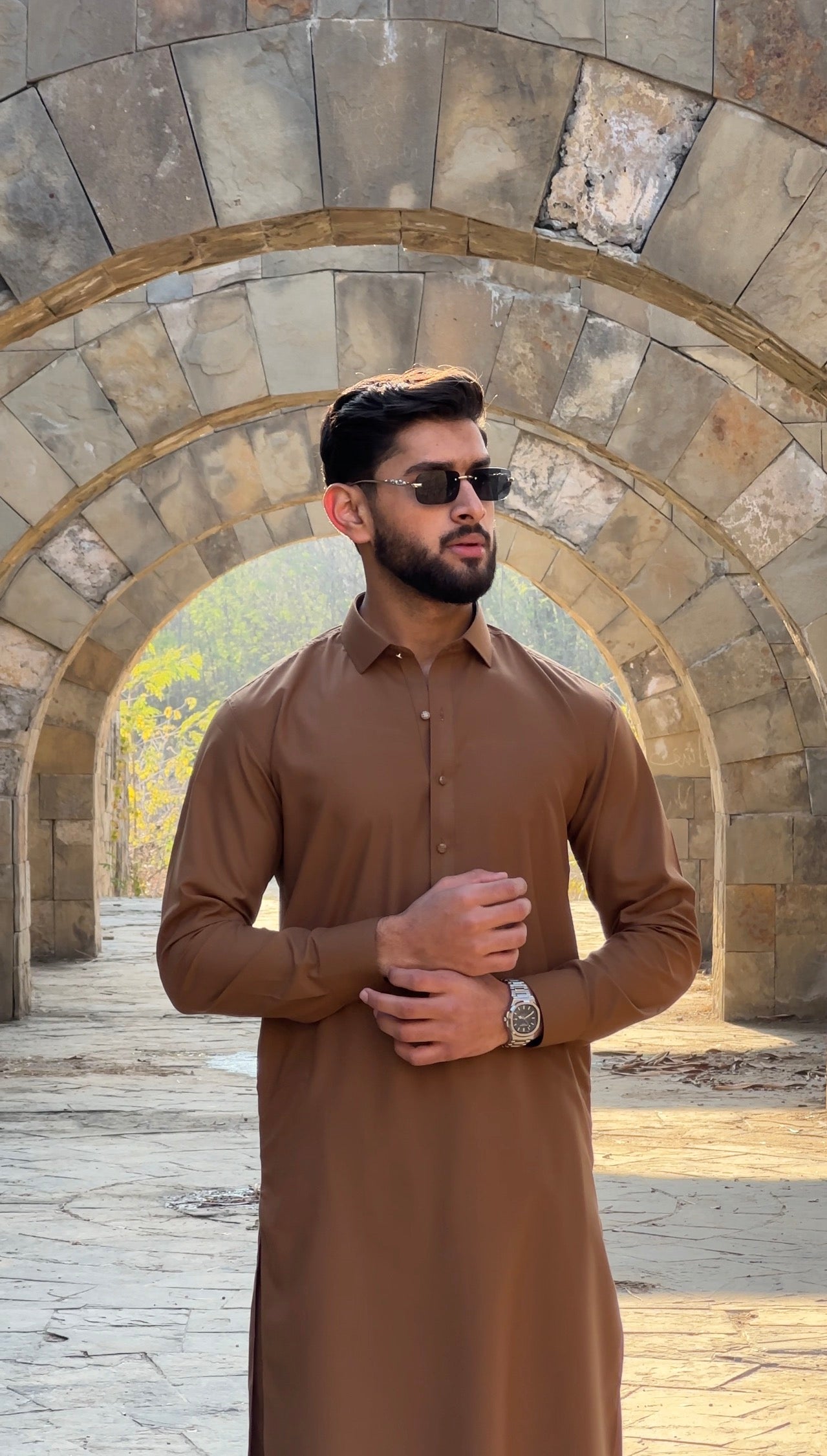 QILA-E-SULTAN - SHALWAR KAMEEZ - Camel foncé