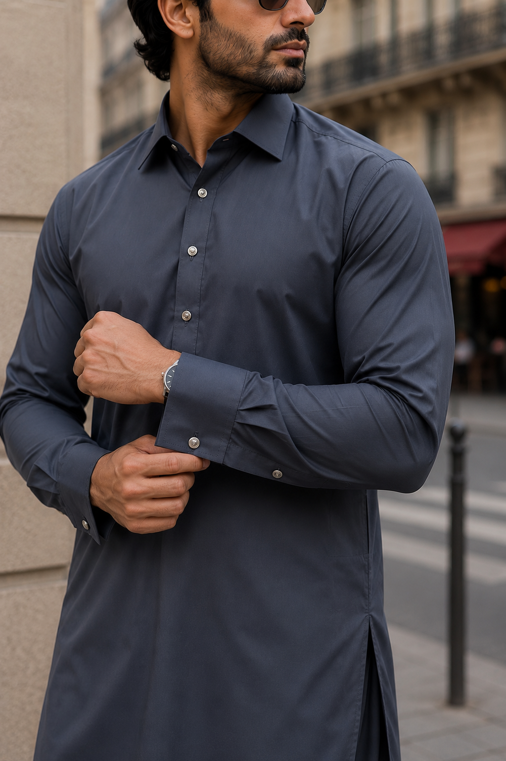 SUIT UMAR Gris bleu marine