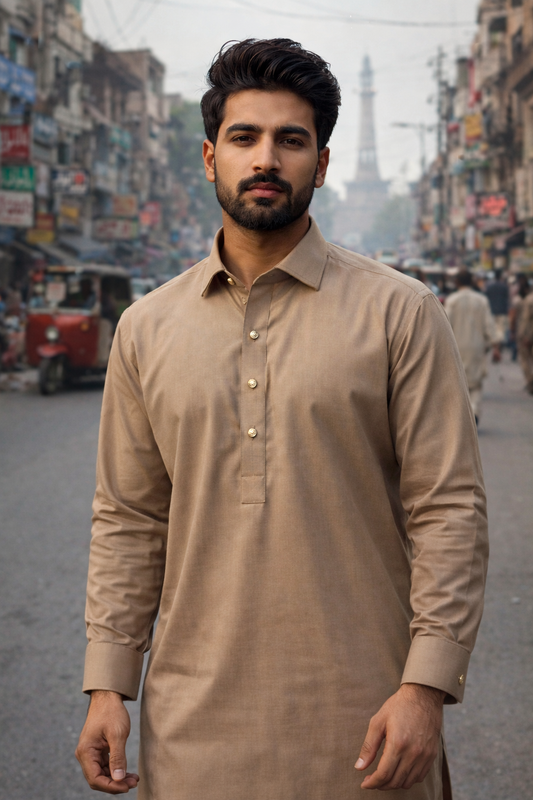 Camel foncé - Shalwar kameez