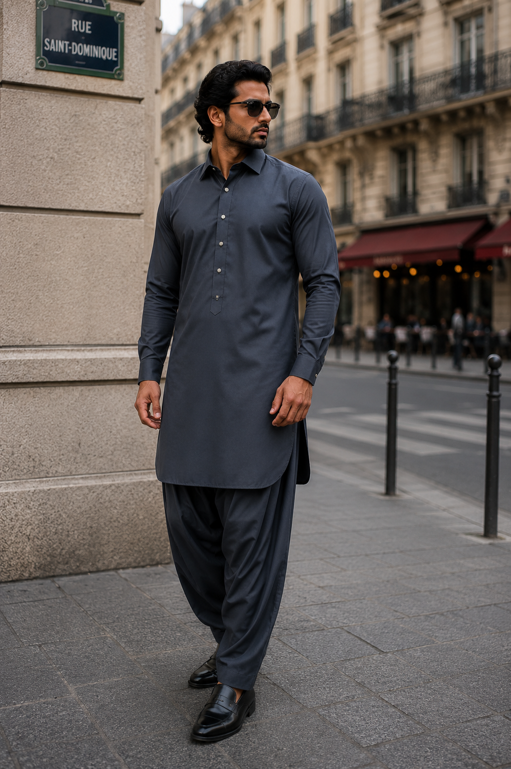 SUIT UMAR Gris bleu marine